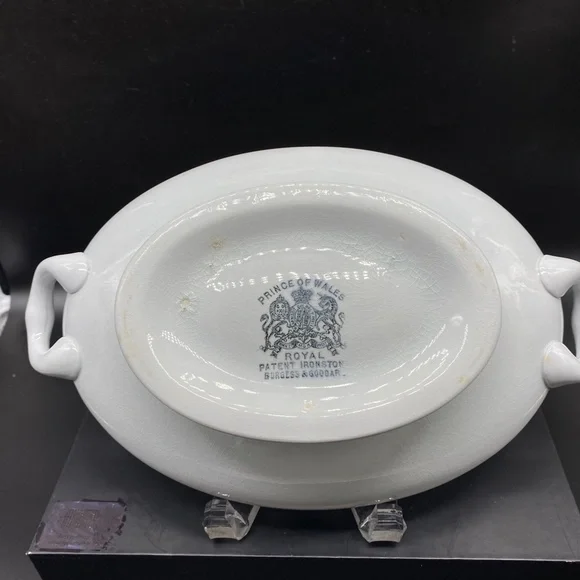 Antique Burgess & Goddard Prince of Wales Royal Patent Ironstone Covered Tureen